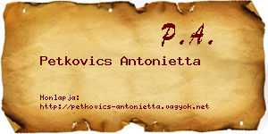 Petkovics Antonietta névjegykártya
