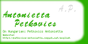 antonietta petkovics business card